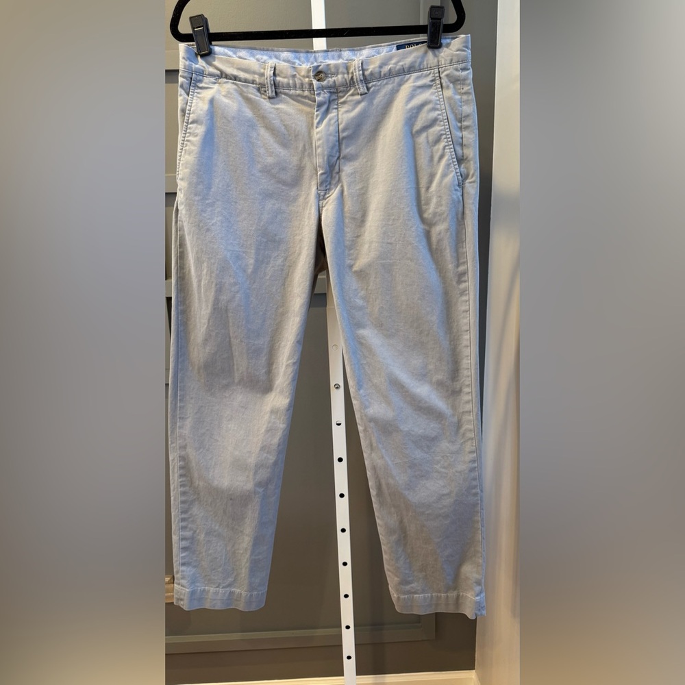 RALPH LAUREN POLO 34x30 The Polo Chino Twill Stretch Straight Fit. Grey.
